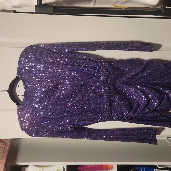 Center Stage Sequin Mini Dress - Purple - Picture 3 of 5